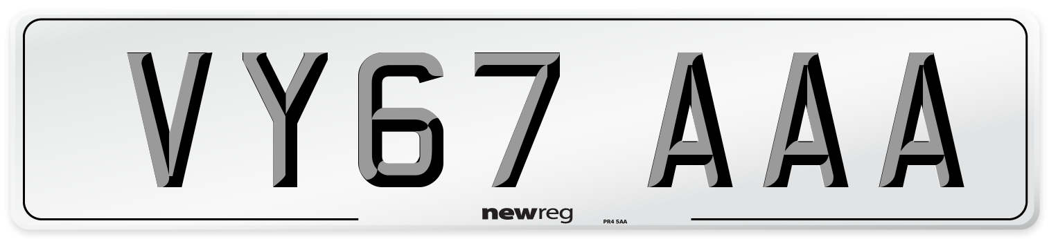 VY67 AAA Number Plate from New Reg